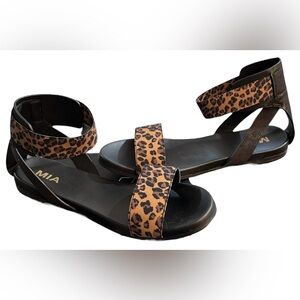 MIA “Lydya” Elastic & Rubber Sandals In Black & Leopard Print Sz 7.5 ✨NIB✨